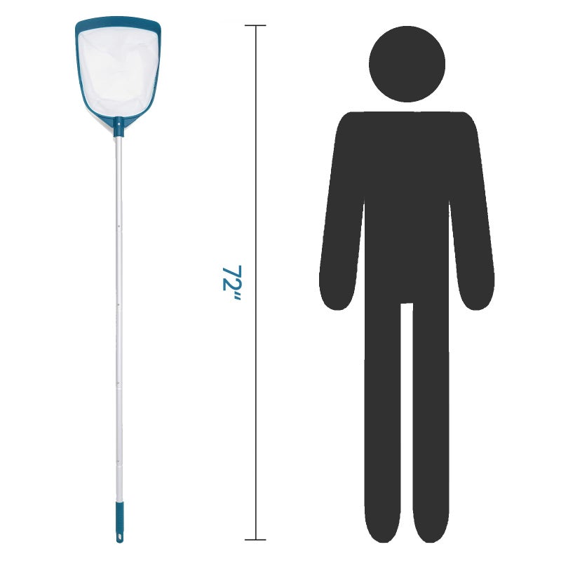 POOLWHALE Upgrades Swimming Pool Leaf Net Skimmer Rake with Adjustable Aluminum Pole and Nylon Medium Fine Mesh for Cleaning Swimming Pools, Hot Tubs, Spas and Fountains - Image 3
